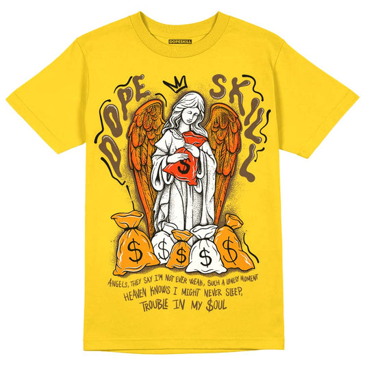Jordan 6 “Yellow Ochre” DopeSkill Yellow T-shirt Angels Graphic Streetwear 