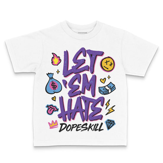PURPLE Sneakers DopeSkill Toddler Kids T-shirt Let 'em Hate Graphic Streetwear - White