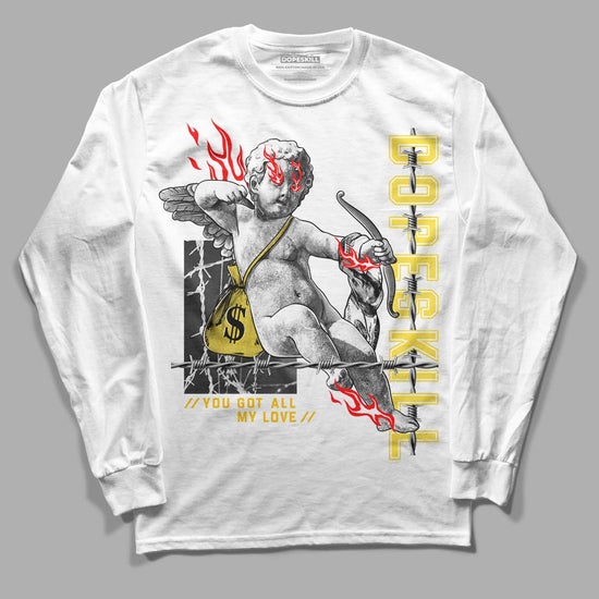 Wmns Air Jordan 11 Low 'Yellow Snakeskin' DopeSkill Long Sleeve T-Shirt You Got All My Love Graphic Streetwear - White 