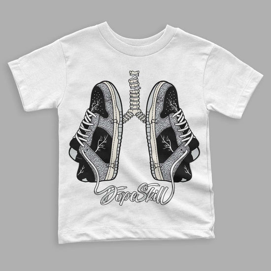 Jordan 1 Retro Low OG Black Cement DopeSkill Toddler Kids T-shirt Breathe Graphic Streetwear - White