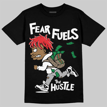 Black and White Sneakers DopeSkill T-Shirt Fear Fuels The Hustle Graphic Streetwear - Black