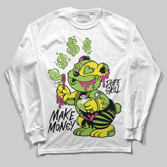 Neon Green Sneakers DopeSkill Long Sleeve T-Shirt Make Money Graphic Streetwear - White