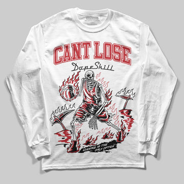 Jordan 5 Retro Fire Red Black Tongue (2025) DopeSkill Long Sleeve T-Shirt Cant Lose Graphic Streetwear - White
