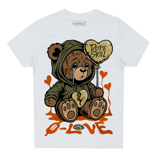 Jordan 4 Retro SE Craft Medium Olive DopeSkill Toddler Kids T-shirt Broken Bear Graphic Streetwear - White