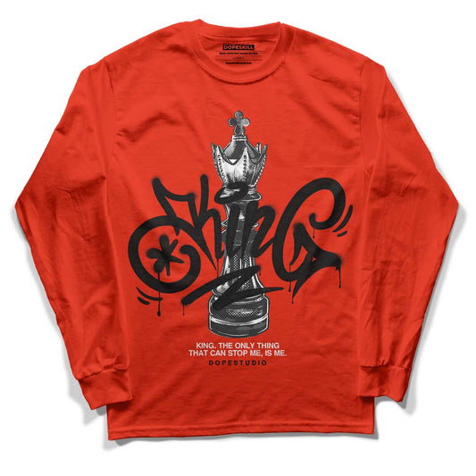 Yeezy Foam Runner Red Dopeskill Vermillion Red Long Sleeve T-Shirt King Chess Graphic Streetwear