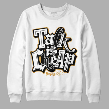 Jordan 11 "Gratitude" DopeSkill Sweatshirt Talk Is Chip Graphic Streetwear - White