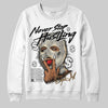 Jordan 5 Retro Reverse Metallic DopeSkill Sweatshirt Never Stop Hustling Graphic Streetwear - White