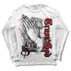 Jordan 12 “Red Taxi” DopeSkill Long Sleeve T-Shirt Trust God Graphic Streetwear - White