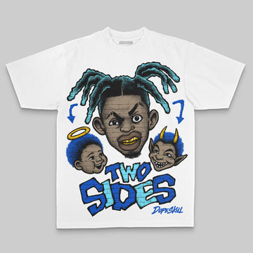 Royal Blue Oversize Print Two Sides DopeSkill Graphic Premium T-shirt Streetwear - White