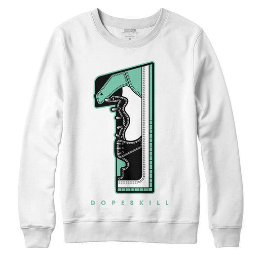 Jordan 1 High OG Green Glow DopeSkill Sweatshirt No.1 Graphic Streetwear - White 