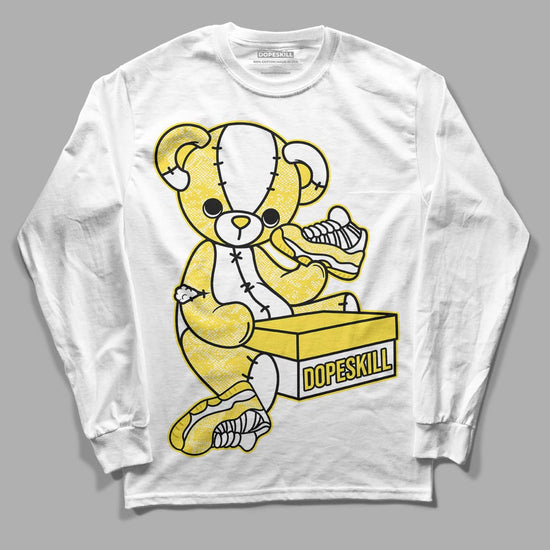 Wmns Air Jordan 11 Low 'Yellow Snakeskin' DopeSkill Long Sleeve T-Shirt Sneakerhead BEAR Graphic Streetwear - White