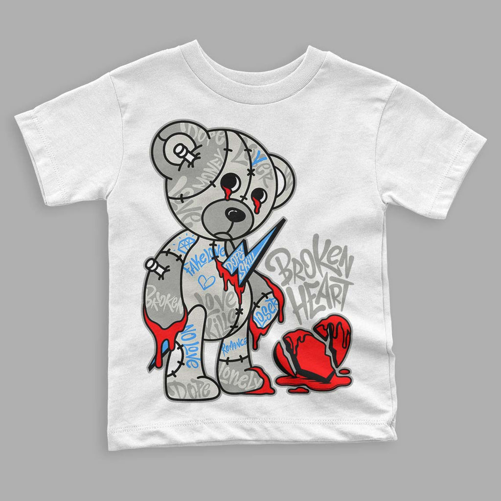 Jordan 4 Military Black DopeSkill Toddler Kids T-shirt Broken Heart Graphic Streetwear  - White 