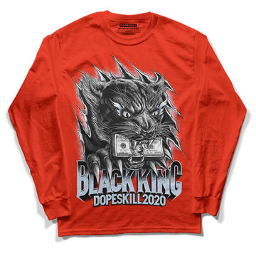 Jordan 6 Retro Toro Bravo DopeSkill Varsity Red Long Sleeve T-Shirt Black King Graphic Streetwear