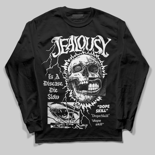 Black and White Sneakers DopeSkill Long Sleeve T-Shirt Jealousy Graphic Streetwear -= Black