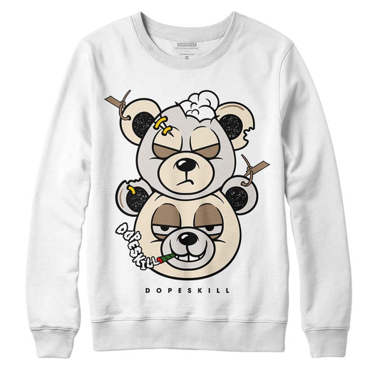 Jordan 5 SE “Sail” DopeSkill Sweatshirt New Double Bear Graphic Streetwear - White