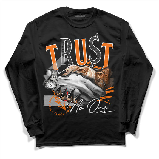 Orange, Black & White Sneakers DopeSkill Long Sleeve T-Shirt Trust No One Graphic Streetwear - Black 