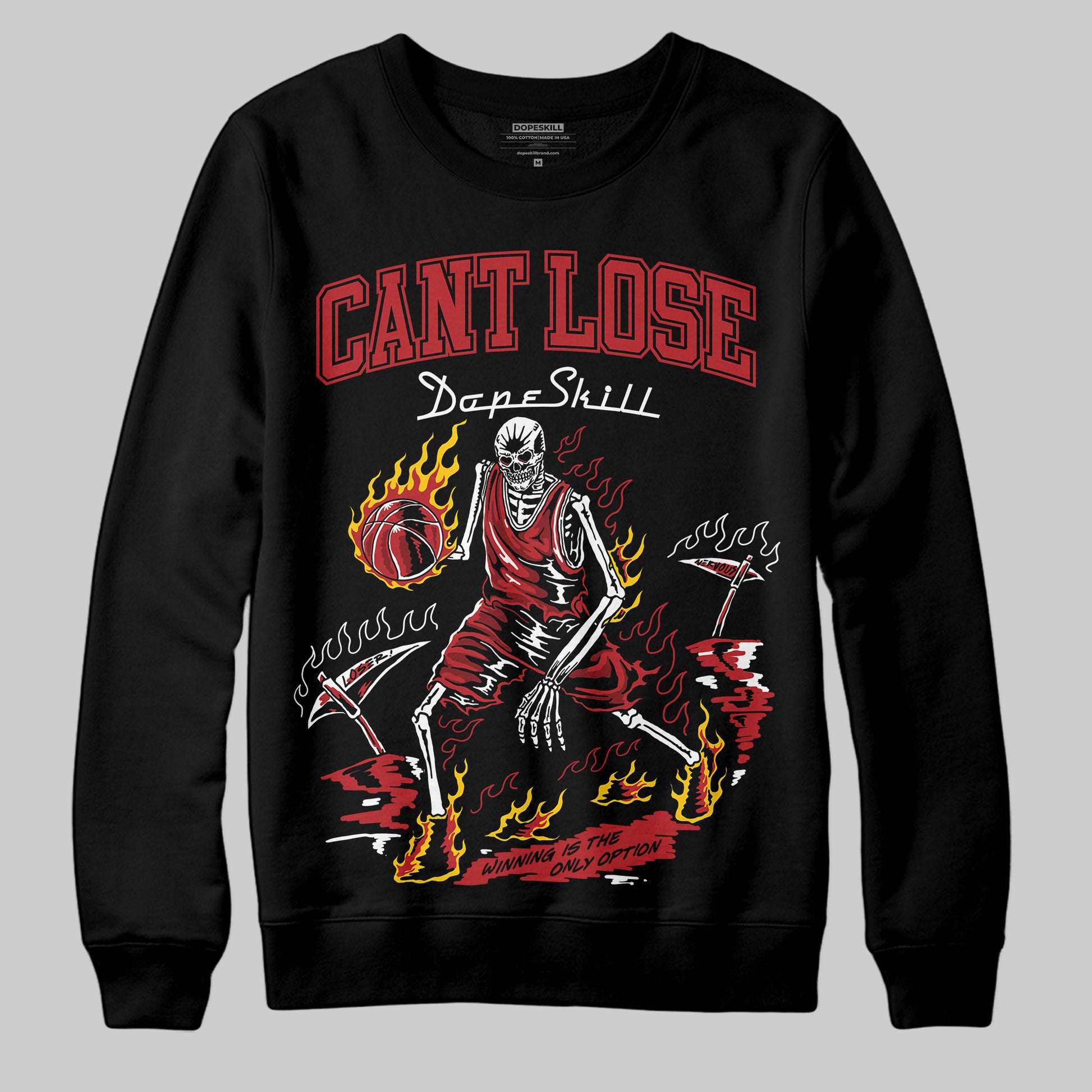 Jordan 12 Retro Flu Game (2025) DopeSkill Sweatshirt Cant Lose Graphic Streetwear - Black