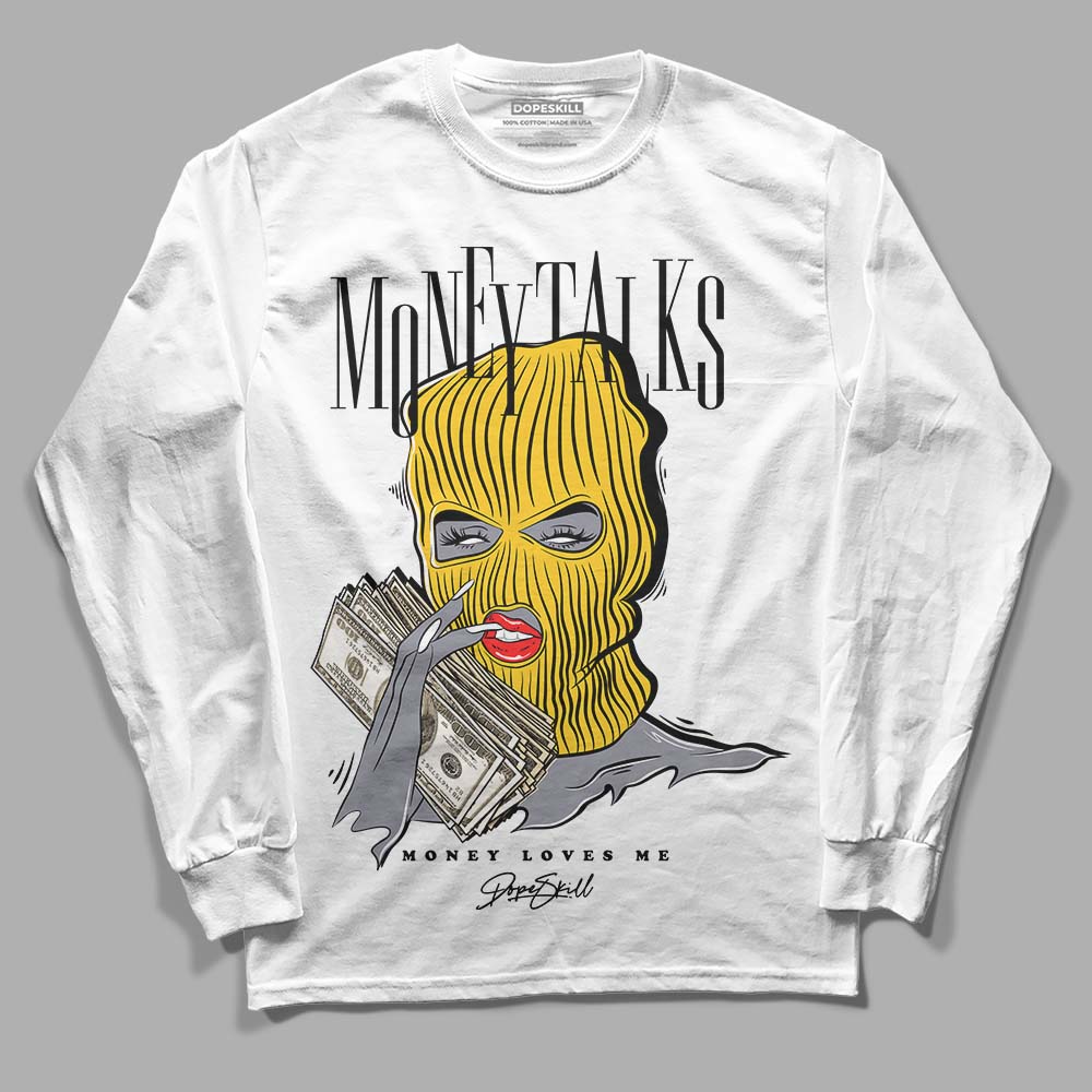 Jordan 4 Retro “Vivid Sulfur” DopeSkill Long Sleeve T-Shirt Money  Talks Graphic Streetwear - White 