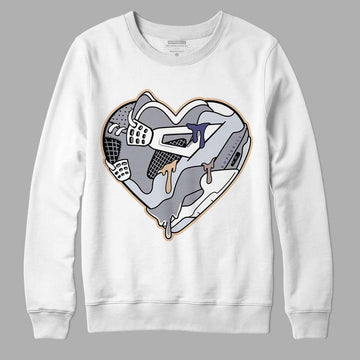 Jordan 4 Retro Frozen Moments DopeSkill Sweatshirt Heart Jordan 4 Graphic Streetwear - White 