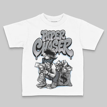 Jordan 5 Retro Wolf Grey (2026) DopeSkill Toddler Kids T-shirt Paper Chaser Boy Graphic Streetwear - White 
