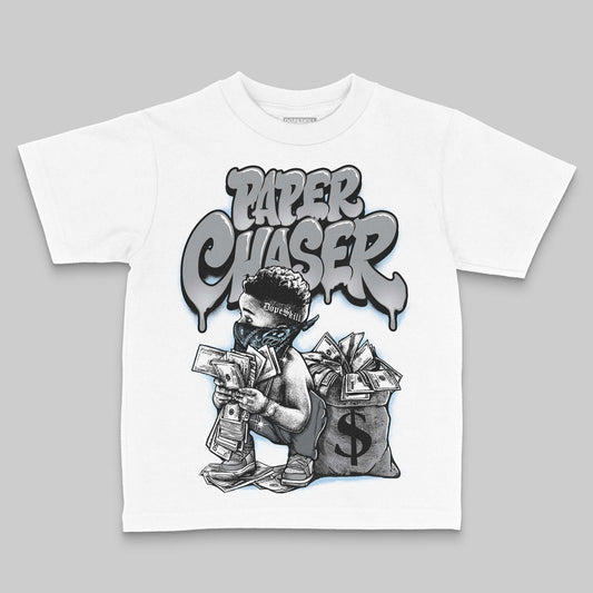 Jordan 5 Retro Wolf Grey (2026) DopeSkill Toddler Kids T-shirt Paper Chaser Boy Graphic Streetwear - White 