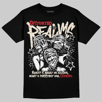 Jordan 1 Retro High OG Flight Club DopeSkill T-Shirt Distorted Realms Graphic Streetwear - Black