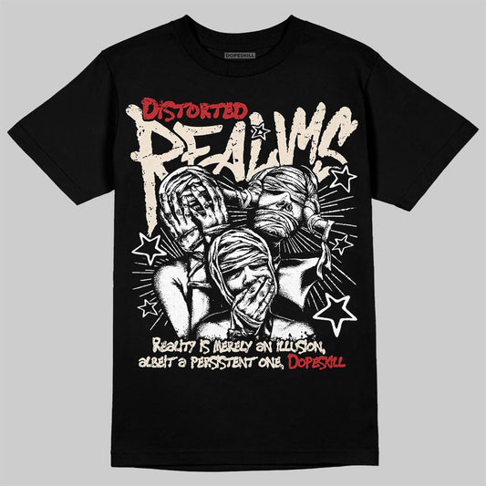 Jordan 1 Retro High OG Flight Club DopeSkill T-Shirt Distorted Realms Graphic Streetwear - Black