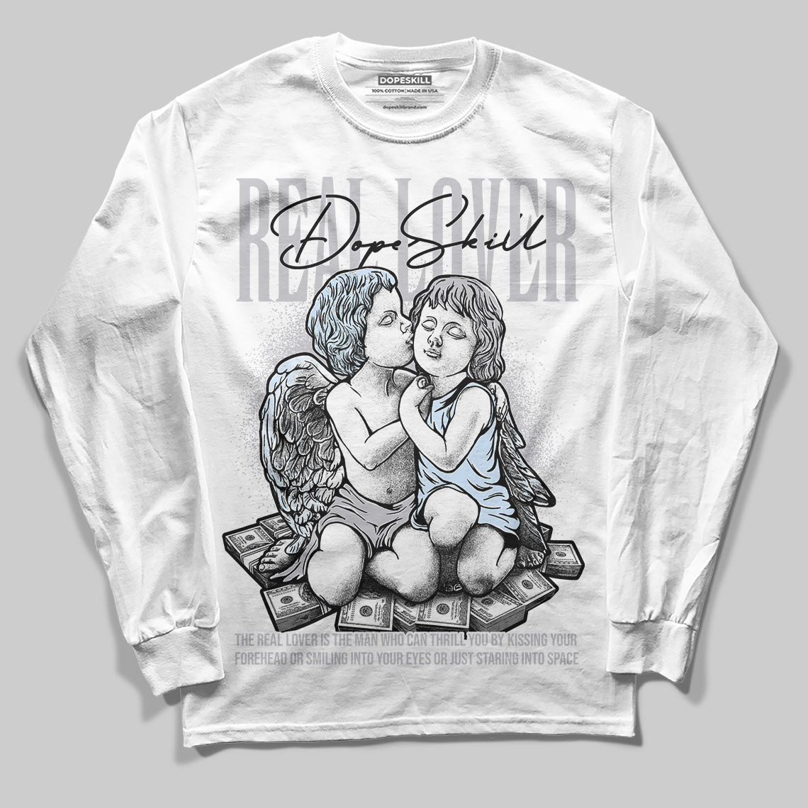 Jordan 11 Retro Low Cement Grey DopeSkill Long Sleeve T-Shirt Real Lover Graphic Streetwear - White