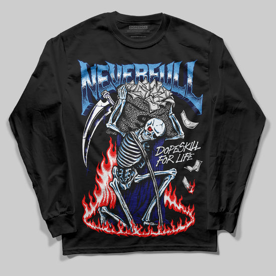 Jordan 3 "Midnight Navy" DopeSkill Long Sleeve T-Shirt NeverFull Graphic Streetwear - Black