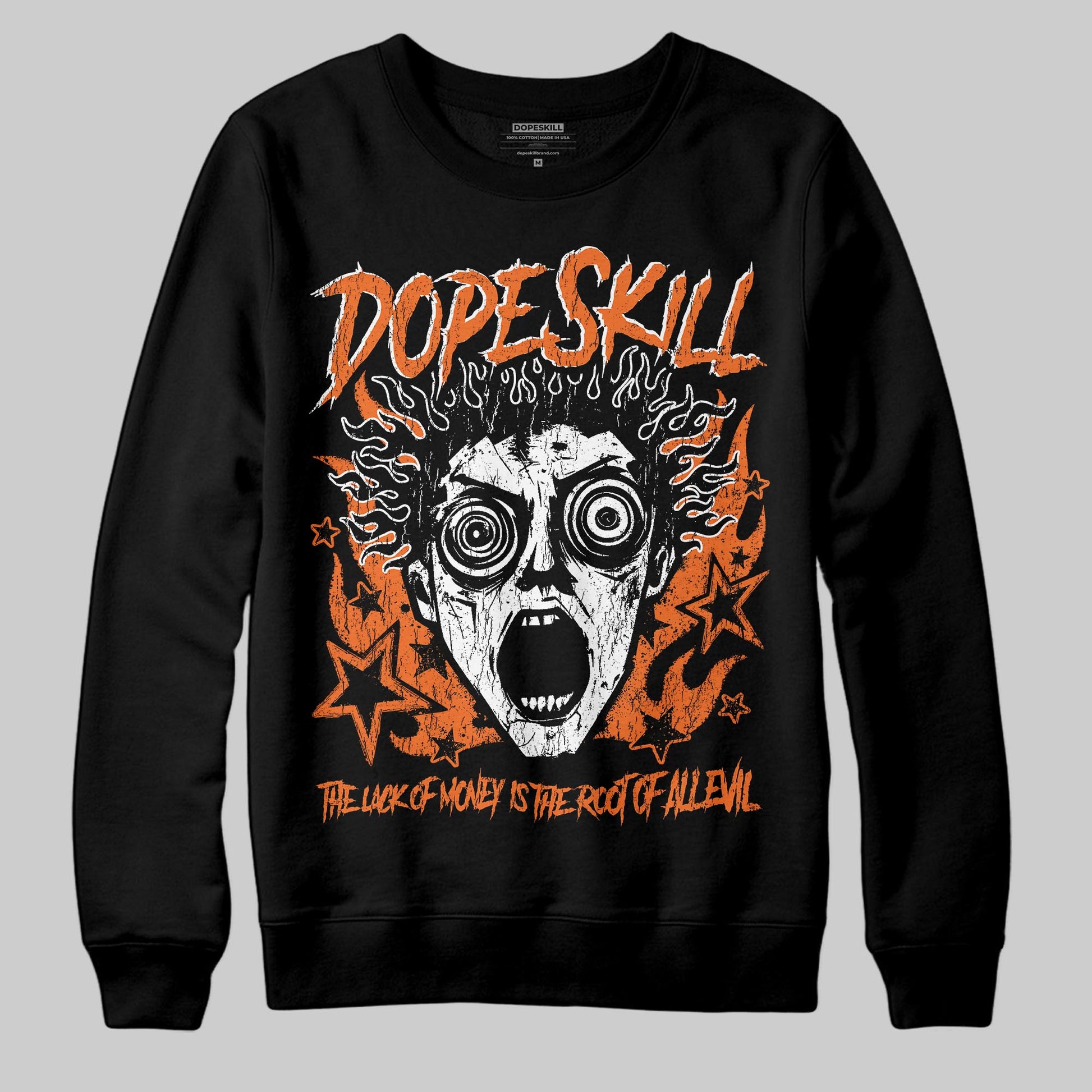 Orange, Black and White Sneakers DopeSkill Sweatshirt Root of Evil Graphic Streetwear - black