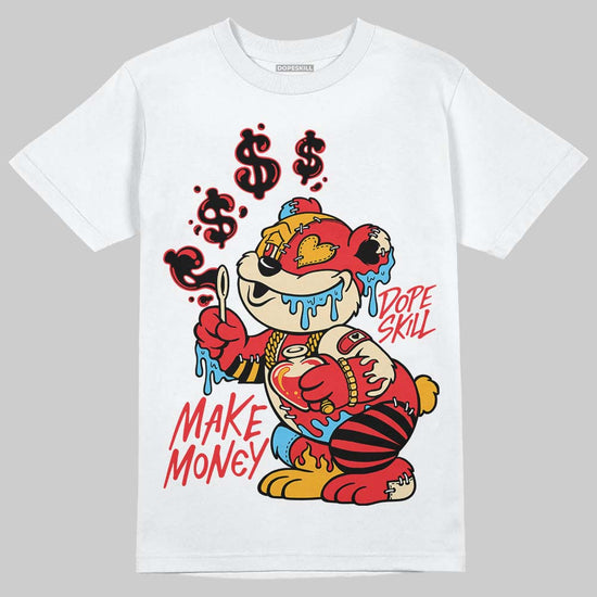 Red Sneakers DopeSkill T-Shirt Make Money Graphic Streetwear - White