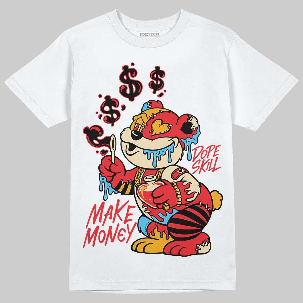 Red Sneakers DopeSkill T-Shirt Make Money Graphic Streetwear - White