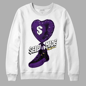 Jordan 12 “Field Purple” DopeSkill Sweatshirt Self Made Graphic Streetwear - White