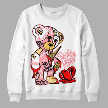 Jordan 3 GS “Red Stardust” DopeSkill Sweatshirt Broken Heart Graphic Streetwear - White