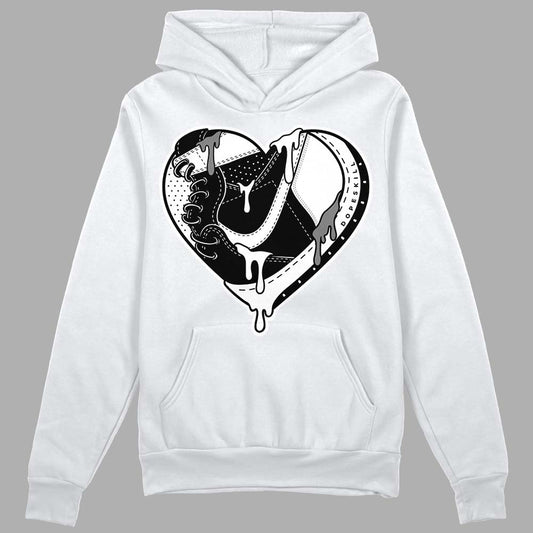Jordan 1 High OG “Black/White” DopeSkill Hoodie Sweatshirt Heart Jordan 1 Graphic Streetwear - White 