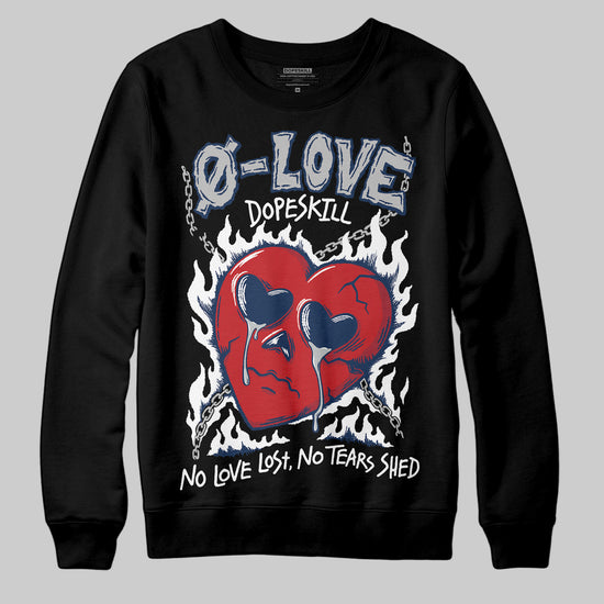 Jordan 4 SB “Summit White/Navy” DopeSkill Sweatshirt Crying Heart Graphic Streetwear - Black