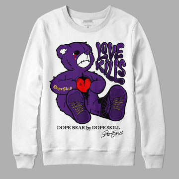 Jordan 12 “Field Purple” DopeSkill Sweatshirt Love Kills Graphic Streetwear - White