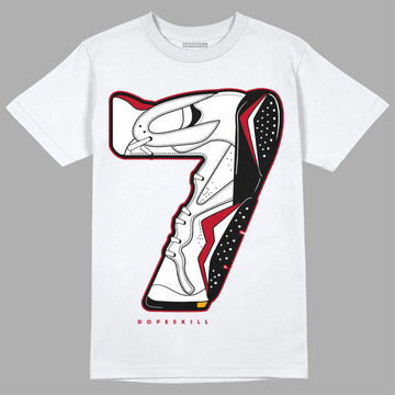 Jordan 7 Retro Cardinal DopeSkill T-Shirt No.7 Graphic Streetwear - White 