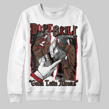 Jordan 9 'Olive' DopeSkill Sweatshirt Gotta Lotta Means Graphic Streetwear - White 