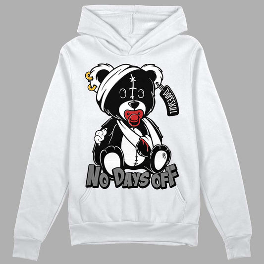 Jordan 1 High OG “Black/White” DopeSkill Hoodie Sweatshirt Hurt Bear Graphic Streetwear - White 