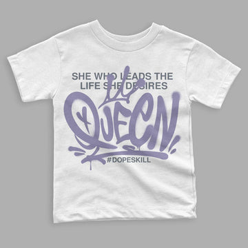 Jordan 5 Retro Low Indigo Haze DopeSkill Toddler Kids T-shirt Queen Graphic Streetwear - White