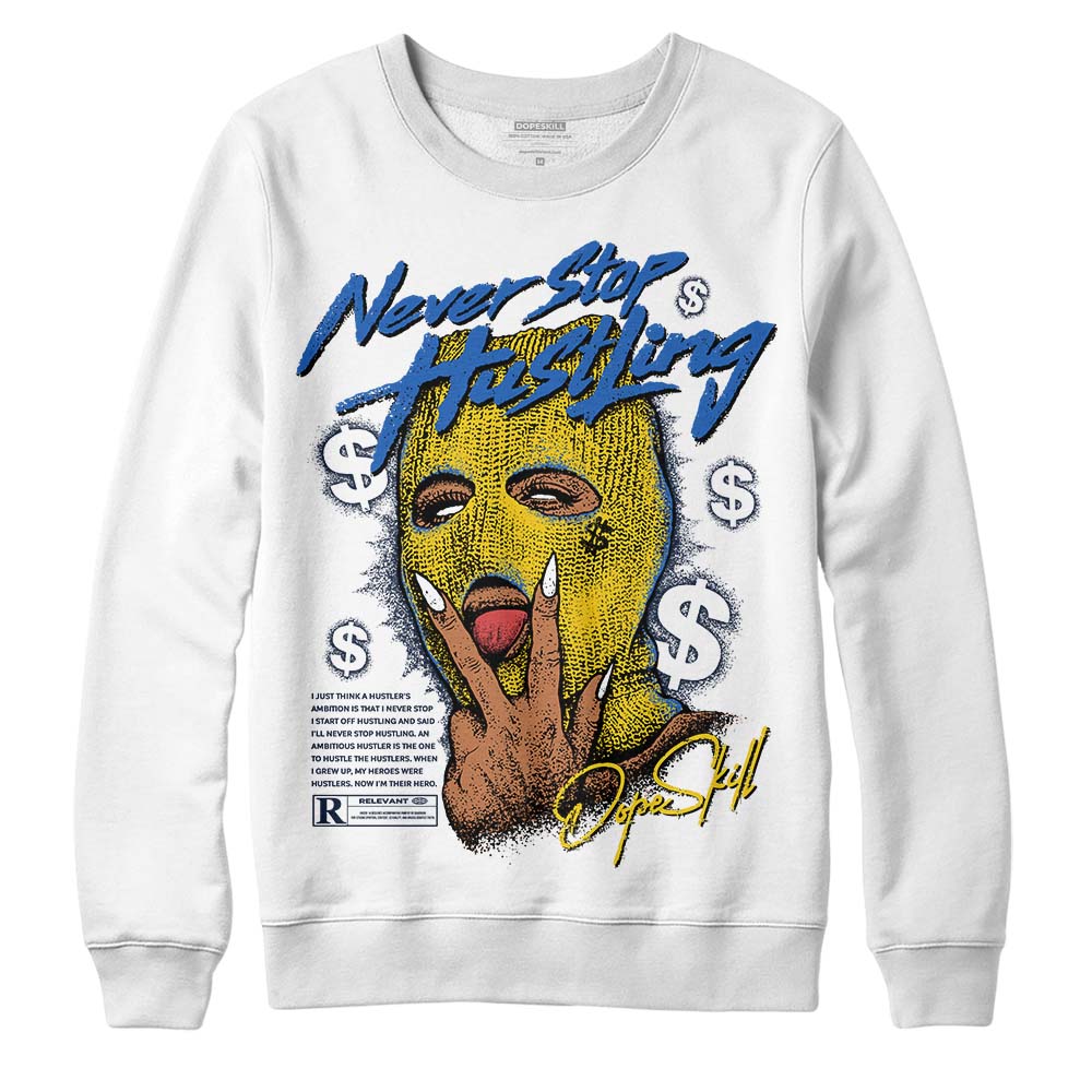 Dunk Low Vintage “Michigan” DopeSkill Sweatshirt Never Stop Hustling Graphic Streetwear - White