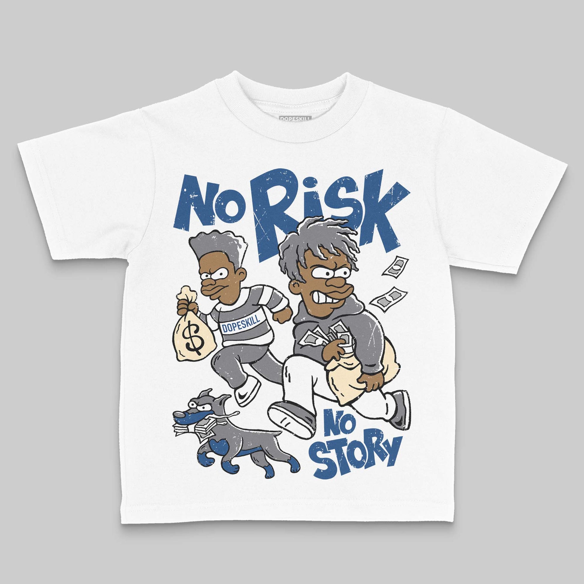 Jordan 9 Retro 'Flint Grey' 2026' DopeSkill Toddler Kids T-shirt No Risk No Story Graphic Streetwear - White