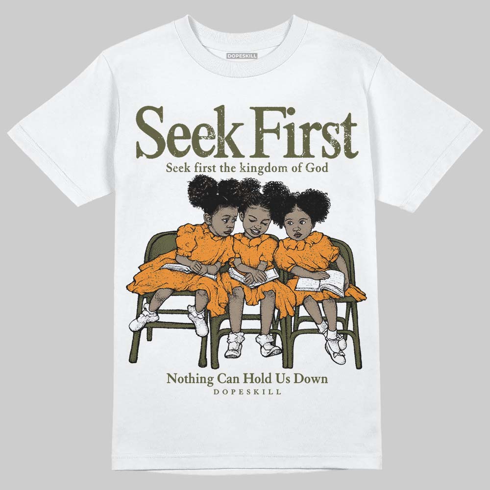 Jordan 5 "Olive" DopeSkill T-Shirt New Seek First Graphic Streetwear - White