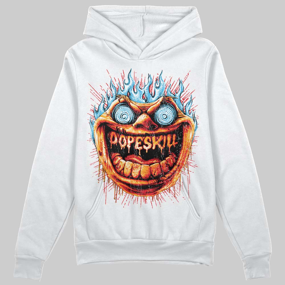 Red Sneakers DopeSkill Hoodie Sweatshirt Hellfire Graphic Streetwear - White
