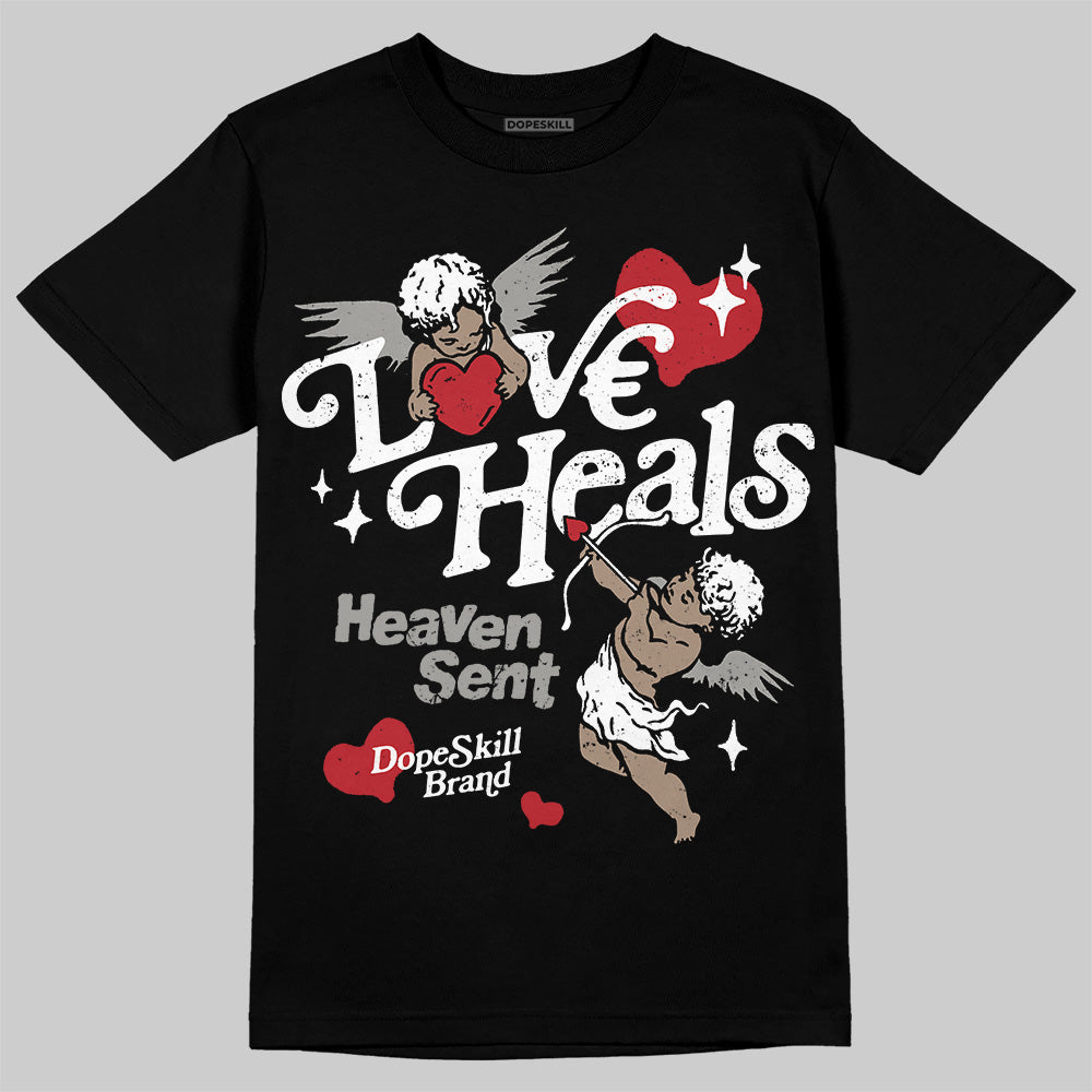 Jordan 3 Retro Black Cat DopeSkill T-Shirt New Love Heals Graphic Streetwear - black