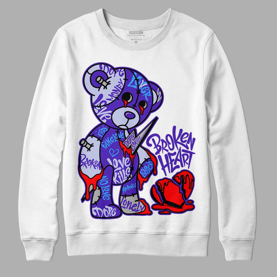 Jordan 5 Retro Dark Concord DopeSkill Sweatshirt Broken Heart Graphic Streetwear - White