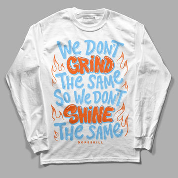 Dunk Low Futura University Blue DopeSkill Long Sleeve T-Shirt Grind Shine Graphic Streetwear - White