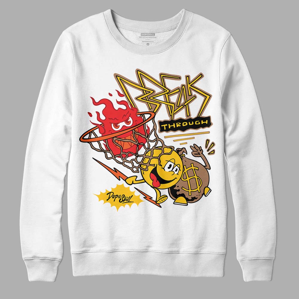 Yellow Sneakers DopeSkill Sweatshirt Break Through Graphic Streetwear - White 