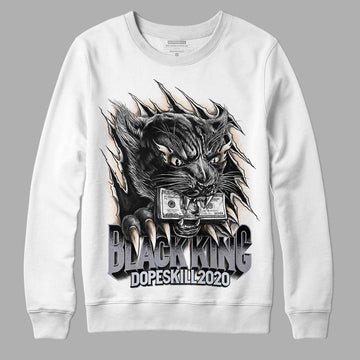 Jordan 4 Retro Frozen Moments DopeSkill Sweatshirt Black King Graphic Streetwear - White 